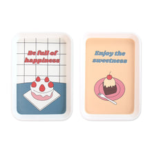 Load image into Gallery viewer, Monolike Fall In Newtro, Enjoy the sweetness+Be full of happiness Tray 2P Set - melamine,serving plate,desk supplies,organizer,storage box,Kitchenware, Serveware,Dinnerware