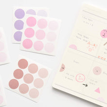 Load image into Gallery viewer, Monolike Circle Stickers - Solid Round Dot Medium Size A + B Set, 12 type stickers 36 Sheets