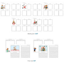 Load image into Gallery viewer, Monolike A5 Happy and Lucky Diary Set, Surprise - Academic Planner Weekly & Monthly Planner with PVC Cover, Zipper bag