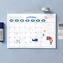 Load image into Gallery viewer, Monolike Retro Pop A4 Monthly + Weekly Planner pad, Blue SET - Academic Planner, Weekly & Monthly Planner, To-do list, Note pad, Scheduler