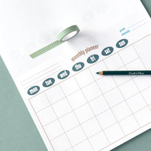 Load image into Gallery viewer, Monolike Retro Pop A4 Monthly + Weekly Planner pad, Red SET - Academic Planner, Weekly & Monthly Planner, To-do list, Note pad, Scheduler