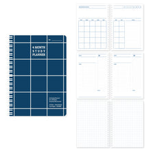 Load image into Gallery viewer, Monolike Checkers 4 Month Study Planner, Navy - Academic Planner, Weekly & Monthly Planner, Study plan