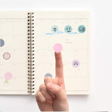 Load image into Gallery viewer, Monolike Circle Stickers - Solid Round Dot Medium Size A + B Set, 12 type stickers 36 Sheets