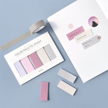 Load image into Gallery viewer, Monolike Color Palette Sticky Grid 500 B Set 4p - Self-Adhesive Memo Pad 30 sheets
