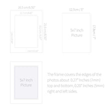 Load image into Gallery viewer, Monolike Slim&Light Paper Photo Frame Box Set 5x7 White 100 pcak - Fits 5"x7" Pictures