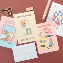 Load image into Gallery viewer, Monolike Happy and Lucky Memories Letter Paper and Envelopes Set - 8Type, 32 Letter Paper + 16 Envelopes