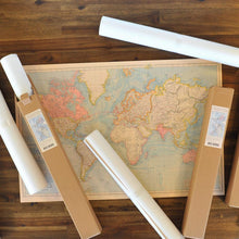 Load image into Gallery viewer, Monolike Vintage Poster and Wrapping Paper, World map Design 10 Sheets