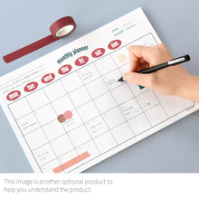 Load image into Gallery viewer, Monolike Retro Pop A4 Monthly + Weekly Planner pad, Red SET - Academic Planner, Weekly & Monthly Planner, To-do list, Note pad, Scheduler