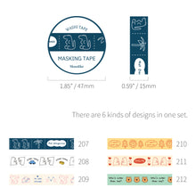 Load image into Gallery viewer, Monolike Story town 6 Rolls Design Washi Tape SET, 15mm Decorative Masking Tape, DIY Craft Scrapbooking Gift Wrapping Planner