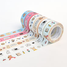 Load image into Gallery viewer, Monolike Happy and Lucky 6 Rolls Design Washi Tape SET, 15mm Decorative Masking Tape, DIY Craft Scrapbooking Gift Wrapping Planner