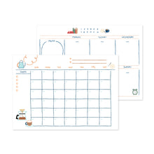Load image into Gallery viewer, Monolike Ordinary days A4 Monthly + Weekly Planner pad, Tea time+ Laptop SET - Academic Planner, Weekly & Monthly Planner, To-do list, Note pad, Scheduler