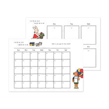 Load image into Gallery viewer, Monolike Happy and Lucky A4 Monthly + Weekly Planner pad, Camera + Bicycle SET - Academic Planner, Weekly & Monthly Planner, To-do list, Note pad, Scheduler