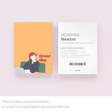 Load image into Gallery viewer, Monolike Memopad Newtro design A SET - 4 Packs, 4 Different Designs, 100 Sheets Per Pad, Total 400 Sheets, Note pads, Writing pads, 3.15 x 4.17 Inches