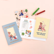 Load image into Gallery viewer, Monolike Happy and Lucky Memories mini notebook 6p B-SET _Mini note, Pocket note, Blank note, Pocket size, a portable note, 48pages