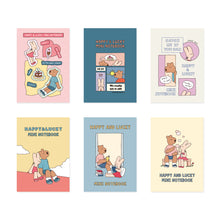 Load image into Gallery viewer, Monolike Happy and Lucky Memories mini notebook 6p B-SET _Mini note, Pocket note, Blank note, Pocket size, a portable note, 48pages