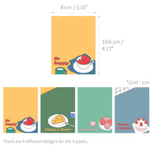 Load image into Gallery viewer, Monolike Memopad Newtro design B SET - 4 Packs, 4 Different Designs, 100 Sheets Per Pad, Total 400 Sheets, Note pads, Writing pads, 3.15 x 4.17 Inches