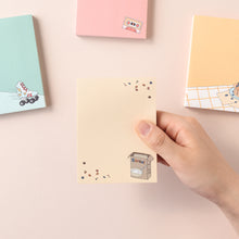 Load image into Gallery viewer, Monolike Memopad Memories design B SET - 4 Packs, 4 Different Designs, 100 Sheets Per Pad, Total 400 Sheets, Note pads, Writing pads, 3.15 x 4.17 Inches