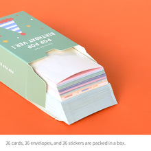 Load image into Gallery viewer, Monolike Day-by-day Card, Pop pop birthday Ver.1 - Mix 36 Mini Postcards, 36 envelopes, 36 stickers Package