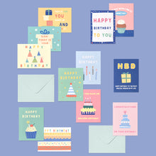 Load image into Gallery viewer, Monolike Day-by-day Card, Pop pop birthday Ver.1 - Mix 36 Mini Postcards, 36 envelopes, 36 stickers Package