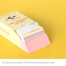 Load image into Gallery viewer, Monolike Day-by-day Card, Pop pop birthday Ver.2 - Mix 36 Mini Postcards, 36 envelopes, 36 stickers Package