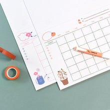 Load image into Gallery viewer, Monolike Ordinary days A4 Monthly + Weekly Planner pad, Little pot+Duck SET - Academic Planner, Weekly & Monthly Planner, To-do list, Note pad, Scheduler