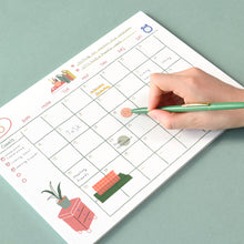 Load image into Gallery viewer, Monolike Ordinary days A4 Monthly + Weekly Planner pad, Little pot+Duck SET - Academic Planner, Weekly & Monthly Planner, To-do list, Note pad, Scheduler