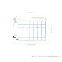 Load image into Gallery viewer, Monolike Ordinary days A4 Monthly + Weekly Planner pad, Tea time+ Laptop SET - Academic Planner, Weekly & Monthly Planner, To-do list, Note pad, Scheduler