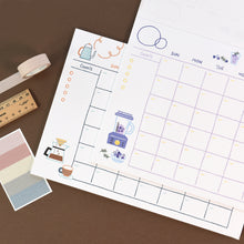 Load image into Gallery viewer, Monolike Ordinary days A4 Monthly + Weekly Planner pad, Tea time+ Laptop SET - Academic Planner, Weekly & Monthly Planner, To-do list, Note pad, Scheduler