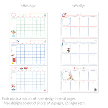 Load image into Gallery viewer, Monolike Ordinary days A4 Monthly + Weekly Planner pad, Vase+ Lamp SET - Academic Planner, Weekly & Monthly Planner, To-do list, Note pad, Scheduler