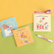 Load image into Gallery viewer, Monolike PAPER THINGS L , Happy and Lucky Birthday 6P A SET - Greeting card, Folding card, Cards Assortment, Birthday, Thinking of You, 6 cards + 6envelopes, 135x135mm