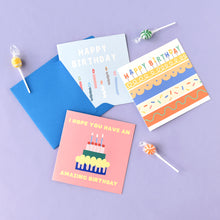 Load image into Gallery viewer, Monolike PAPER THINGS L , POP POP BIRTHDAY 6P A SET - Greeting card, Folding card, Cards Assortment, Birthday, Thinking of You, 6 cards + 6envelopes, 135x135mm
