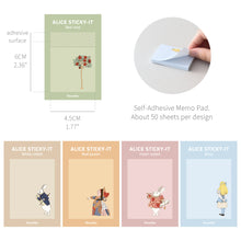 Load image into Gallery viewer, Monolike Alice Sticky-it - 5p Set Self-Adhesive Memo Pad 50 Sheets