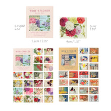 Load image into Gallery viewer, Monolike Wow Sticker Ancien fleur + Vintage poster set - Mini Size Cute Stickers, Square Stickers
