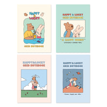 Load image into Gallery viewer, Monolike B6 Happy and Lucky Grid notebook 4p A SET - Mini note, Pocket note, Grid note, a portable note, 128x182mm, 80pages