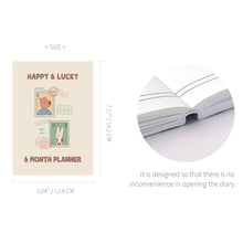 Load image into Gallery viewer, Monolike B6 Happy and Lucky Diary 6 Month Planner, Post - Academic Planner, Weekly & Monthly Planner, Scheduler, Undated Planner, 128x182mm