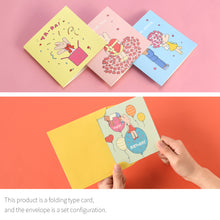 Load image into Gallery viewer, Monolike PAPER THINGS L , Happy and Lucky Birthday 6P B SET - Greeting card, Folding card, Cards Assortment, Birthday, Thinking of You, 6 cards + 6envelopes, 135x135mm