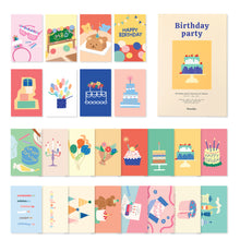 Load image into Gallery viewer, Monolike Birthday Party Single card - mix 24 pack, lovely 24 Single card