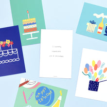 Load image into Gallery viewer, Monolike Birthday Party Single card - mix 24 pack, lovely 24 Single card