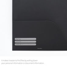 Load image into Gallery viewer, Monolike File Folders Black, 4 Black Pack with two pockets, Fits for A4 and letter size paper