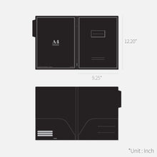 Load image into Gallery viewer, Monolike File Folders Black, 4 Black Pack with two pockets, Fits for A4 and letter size paper