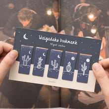 Load image into Gallery viewer, Monolike Magnetic Bookmarks Night Cactus, Set of 5