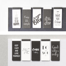 Load image into Gallery viewer, Monolike Magnetic Bookmarks Typography ver.1 + ver.2, 10 Pieces