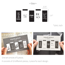Load image into Gallery viewer, Monolike Magnetic Bookmarks Typography ver.1 + ver.2, 10 Pieces