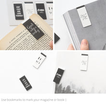 Load image into Gallery viewer, Monolike Magnetic Bookmarks Typography ver.1 + ver.2, 10 Pieces