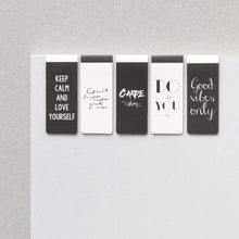 Load image into Gallery viewer, Monolike Magnetic Bookmarks Typography ver.2, Set of 5