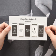 Load image into Gallery viewer, Monolike Magnetic Bookmarks Typography ver.2, Set of 5