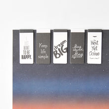 Load image into Gallery viewer, Monolike Magnetic Bookmarks Typography, set of 5