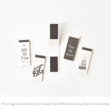 Load image into Gallery viewer, Monolike Magnetic Bookmarks Typography, set of 5