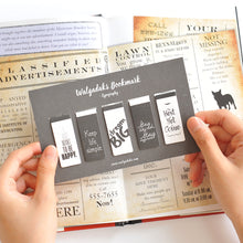 Load image into Gallery viewer, Monolike Magnetic Bookmarks Typography, set of 5
