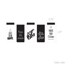 Load image into Gallery viewer, Monolike Magnetic Bookmarks Typography, set of 5